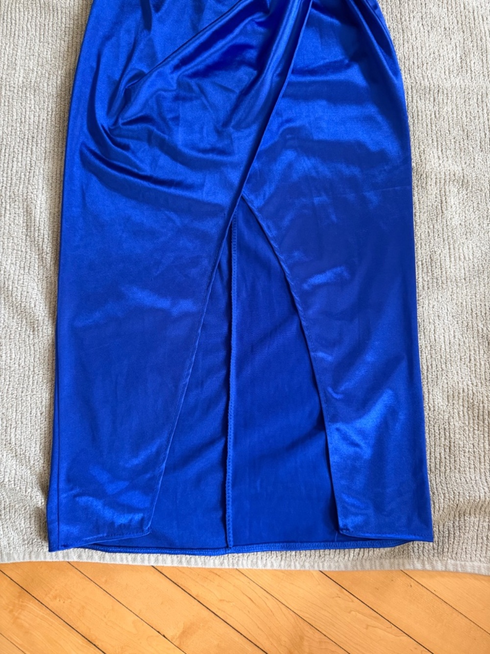 Royal Blue Dress Satin Dress Midi Dress Size M - Picture 10 of 13